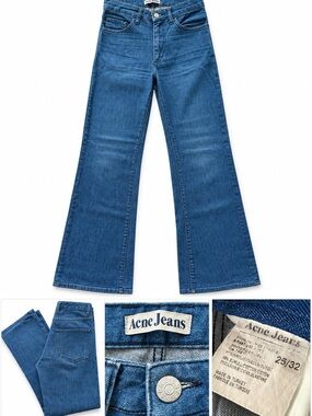 Vintage Acne Jeans Women’s 26/32 High Rise Flare Jeans Y2K Blue